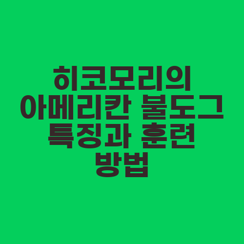 히코모리의 아메리칸 불도그 특징과 훈련 방법